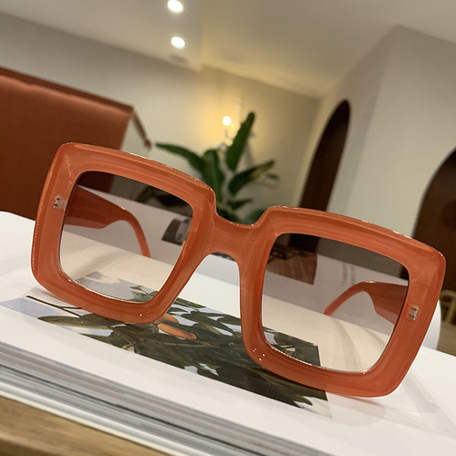 European and American style sunglasses for women, trendy street style, Internet celebrity, large square frame sunglasses for women, personalized, fashionable, versatile, anti-UV