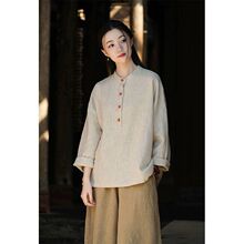 年轻人太极服武术女晨练中式练功服夏季短袖上衣表演服禅修服高档