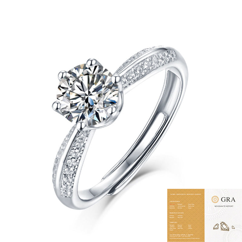 R4149 moissanite 1 carat/6.5mm (including gra certificate)