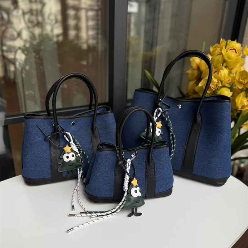 Garden Bag 2026 New Style Woolen Linen with Genuine Leather Top Layer Cowhide Handbag Single Shoulder Crossbody Wholesale Women's Bag Garden Bag 2026 New Style Woolen Linen with Genuine Leather Top Layer Cowhide Handbag Single Shoulder Crossbody Wholesale Women's Bag