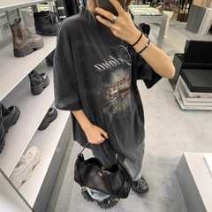 高バージョンBL新型ルニア水洗い帆プリント半袖パリBLCG正確重ポンド男女tシャツ