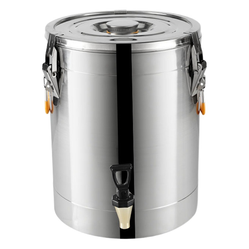 Cubo aislado de acero inoxidable 304 Cubo de hielo de gran capacidad para puestos en el mercado nocturno Cubo de arroz aislado comercial engrosado de doble capa Cubo de té con leche