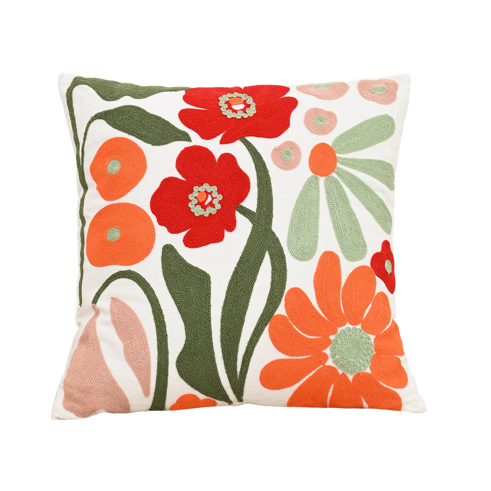 Nordic ins sala de estar toalla bordada sofá almohada cojín pequeño modelo fresco habitación almohada de respaldo de cabecera funda de almohada
