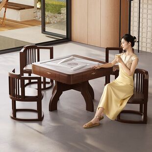 2025 new style can be stored solid wood mahjong machine dining table dual-use household mahjong table bass automatic mahjong machine
