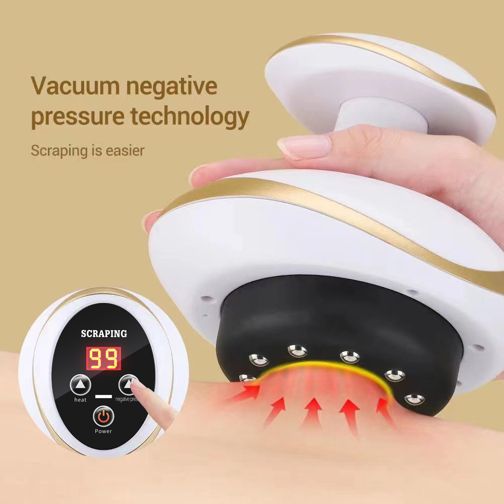 Instrumento de raspado eléctrico transfronterizo, instrumento de ventosas, cepillo meridiano de dragado, compresa caliente, instrumento de terapia de tendones de masaje meridiano de raspado, instrumento de succión