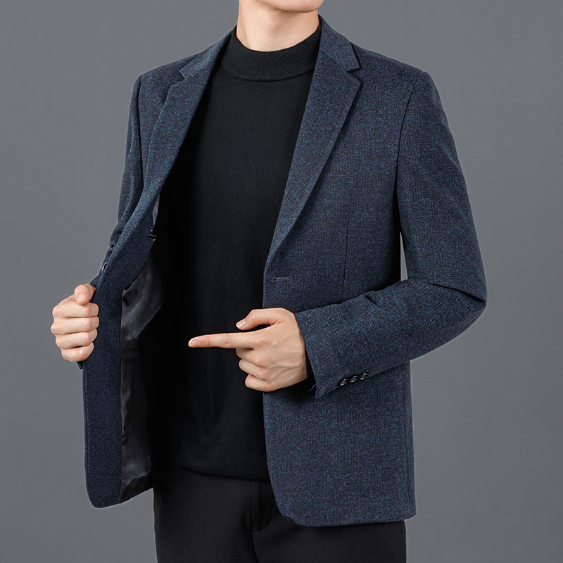 Light Luxury High-end Autumn and Winter New Wool Single Western Men's Business Casual Slim-fit Cashmere Jacket Wool Men's Suit Light Luxury High-end Autumn and Winter New Wool Single Western Men's Business Casual Slim-fit Cashmere Jacket Wool Men's Suit