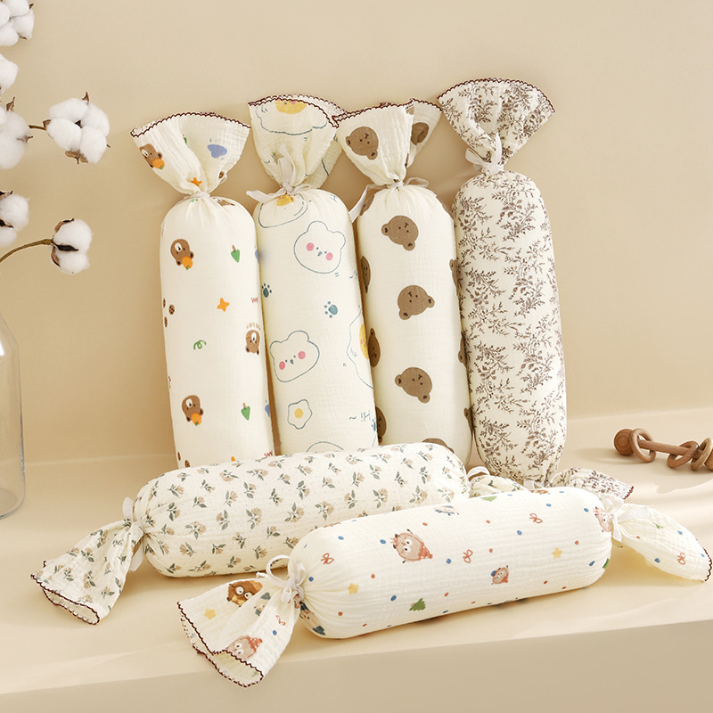 Candy Pillow A-type pure cotton gauze anti-collision long baby comfort pillow children's product infant pillow