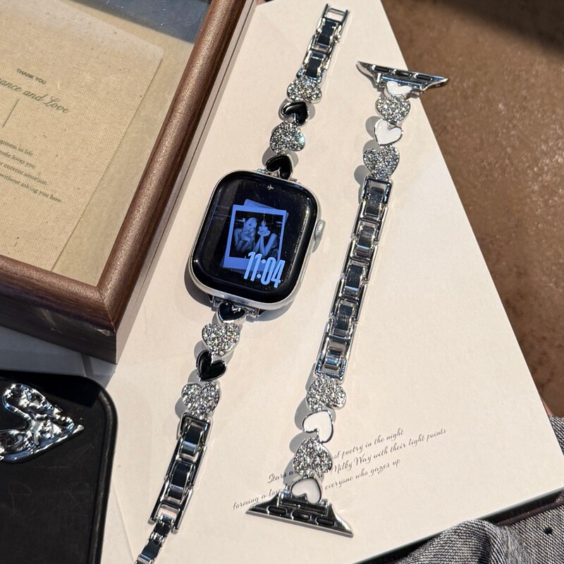 Suitable for fit5 Huawei gt7 Xiaomi 10pro resin heart-shaped diamond-encrusted Apple s11 watch iWatch10SE9