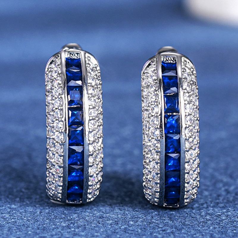 Orecchini a cerchio in zircone con raffinato design zaffiro_voghion.com
