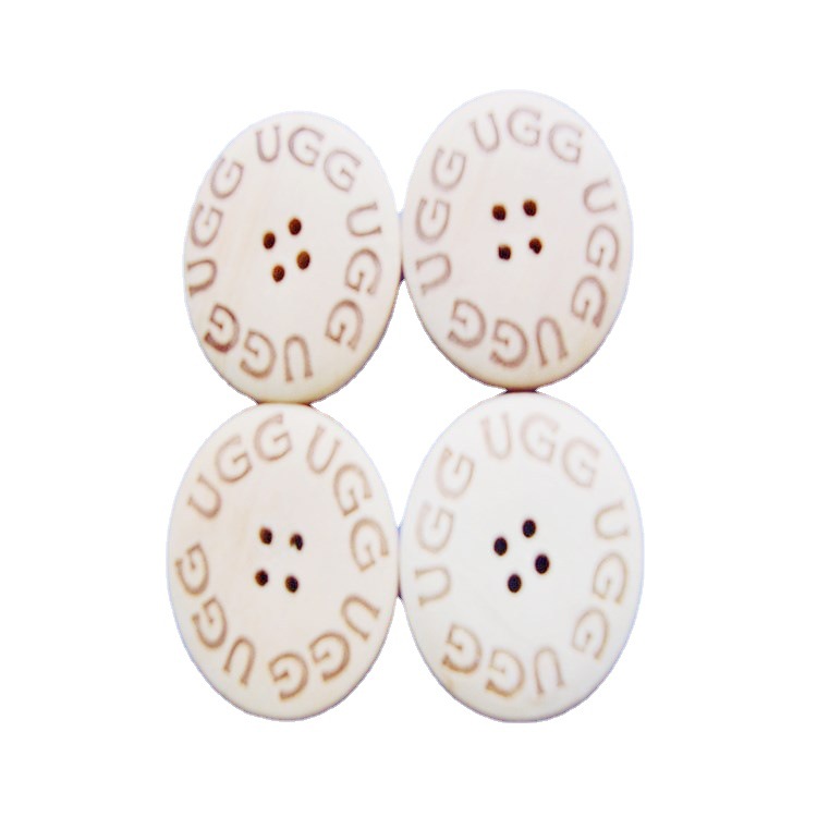 天台维娅厂家直销激光雕刻木头纽扣彩色圆形木制两孔四眼木钮扣子