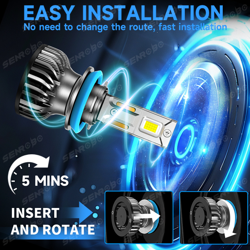 Transfronterizos de automóviles led faro no destructivo modificación H4 cerca y lejos universal H7H11 bombillas de automóviles super brillantes al por mayor image 5