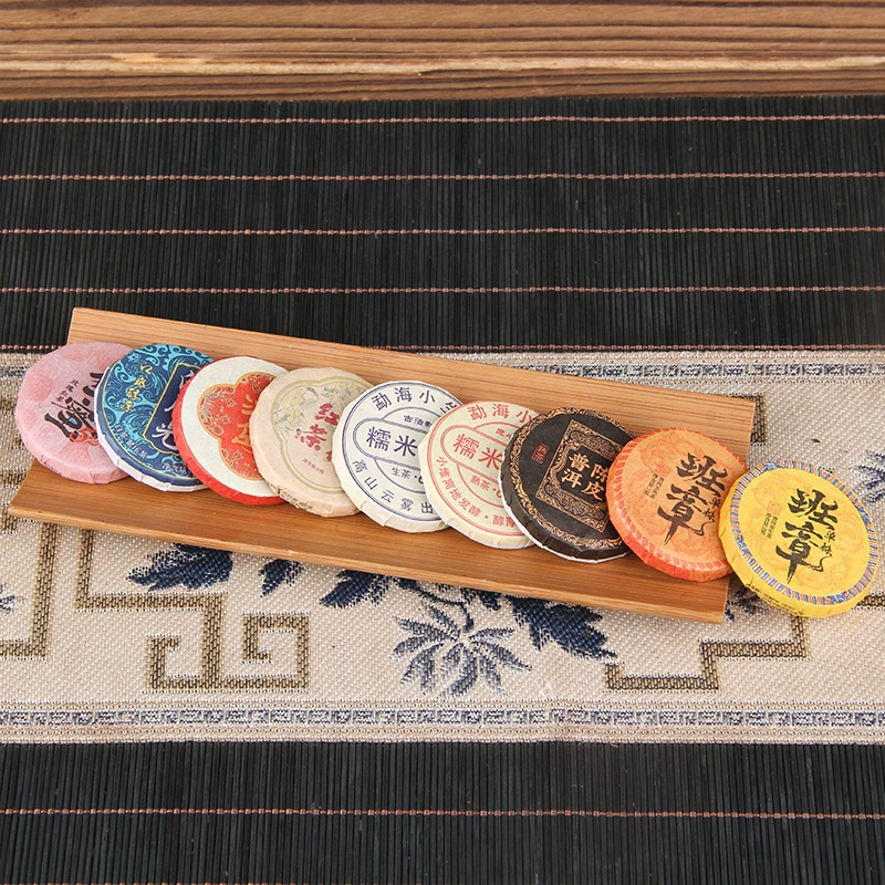 Чайная независимая упаковка Pu'er Глава исландской кожуры клейкий рис с ароматом османтуса красный сладкий мед белый лунный белый 9 видов маленьких пирожных