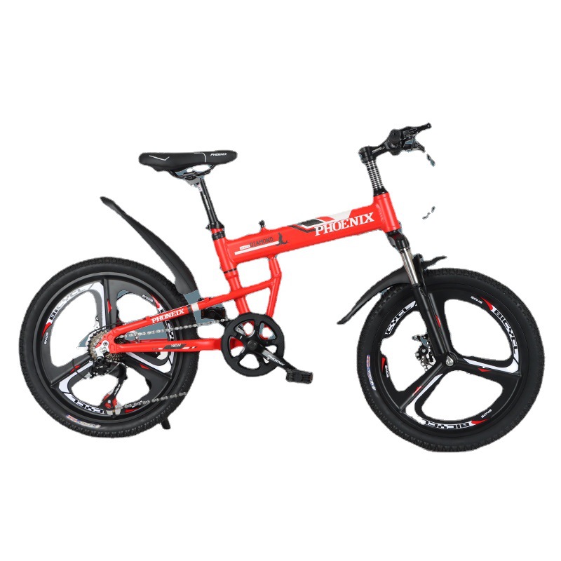 Phoenix Gear shift Bicycle FOLDING 20 aluminium alloy Frame shock absorption Dual disc brakes men and women leisure time Sports car