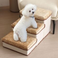 クロスボーダーペット階段多機能階段ステップ折りたたみベルベット猫と犬の階段オールシーズン犬の階段