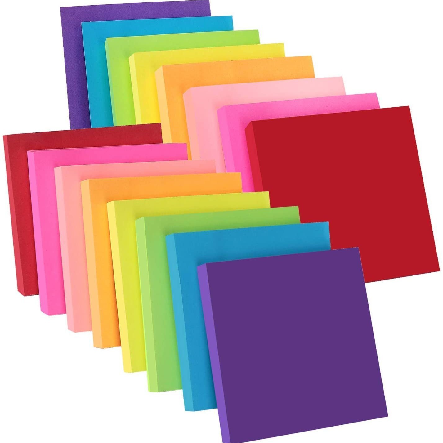 Fluorescent color 76*76 sticky note tearable and writable message student note paper N times note note office