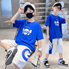 Boy summer motion suit children Thin section Short sleeved Pants Two piece set Western style 2022 new pattern Summer wear