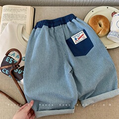 街头潮酷风牛仔裤男童2025春秋新款韩版宽松休闲百搭儿童条纹裤子