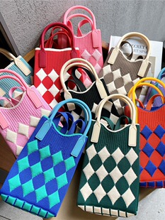 Small phone bag, knitted handheld small bag