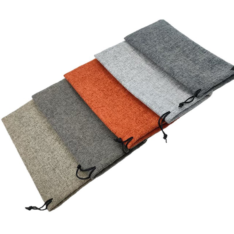 Bolsa de lino con cordón y tacto aterciopelado, funda para gafas de sol y de vista, bolsa de almacenamiento para gafas, bolsa pequeña de almacenamiento, bolsa para gafas en stock.