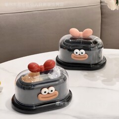 ドーパミン楊枝箱家庭用の新型高颜値かわいい創意楊枝筒高級綿棒筒歯糸収納箱
