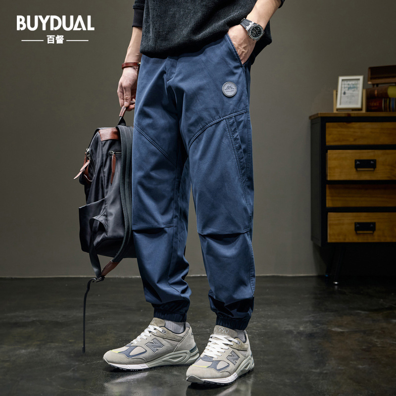 Japanese Retro Casual Pants Men's Loose Trendy Cotton Patchwork Jogger Pants Spring New Cargo Pants Men Japanese Retro Casual Pants Men's Loose Trendy Cotton Patchwork Jogger Pants Spring New Cargo Pants Men