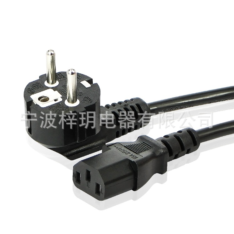 厂家供应欧规电源线 欧规三芯品字尾电源线插头 欧标电源线插头