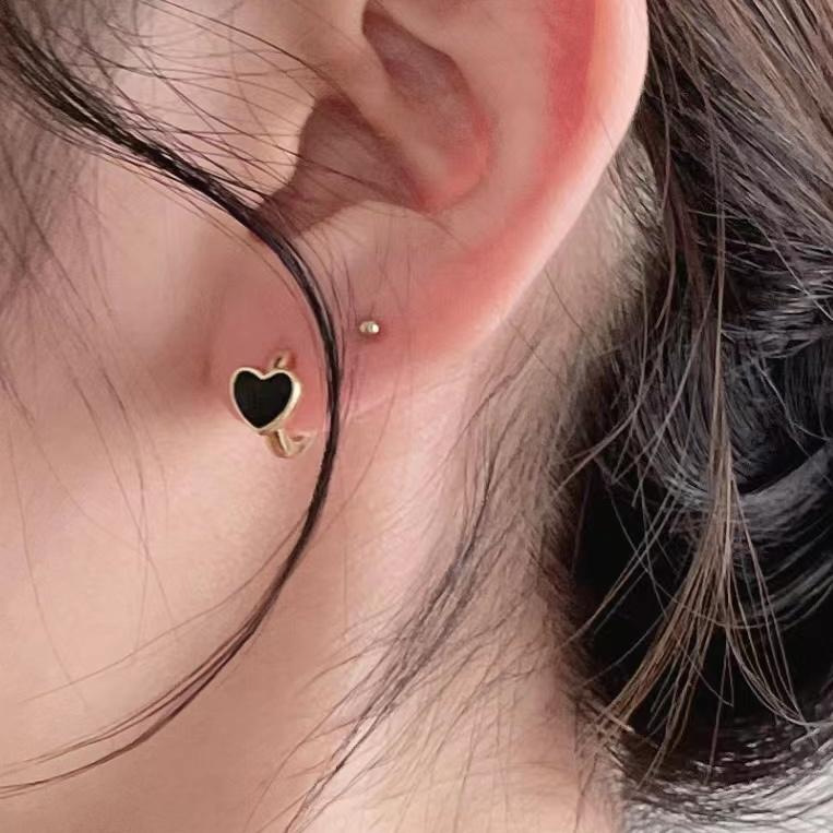 925 Sterling Silver Material 1 Pair 18K Gold Plated 925 Sterling Silver 925 Sterling Silver Earrings Heart Shape Earrings