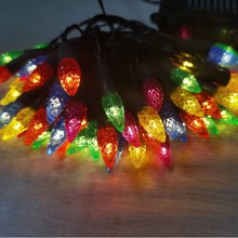 彩灯批发C6草莓灯串圣诞装饰灯串树灯室外防水电池灯 LED礼品灯