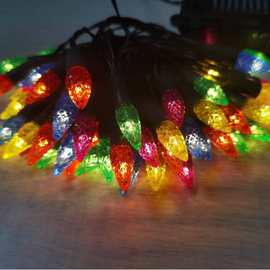 彩灯批发C6草莓灯串圣诞装饰灯串树灯室外防水电池灯 LED礼品灯