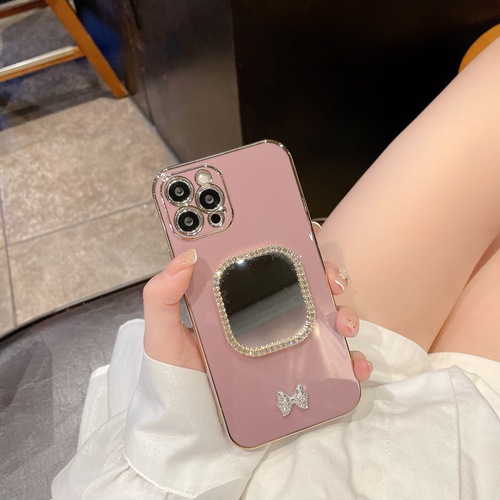 Suitable for Apple 15 mobile phone case, creative 13 silicone mirror, iPhone 14 protective cover, fashionable 14 Promax new style
