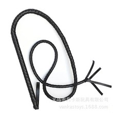 成人用品表演皮革鞭子 黑色1.6皮鞭手工散鞭夫妻玩具调情性趣用品
