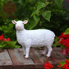 跨境供应商绵羊摆件花园装饰乔迁礼品儿童节生日礼物树脂工艺品