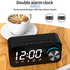 クロスボーダーbluetoothスピーカー重サブウーファ携帯小音響ミニ時計屋外家庭用ダブル目覚まし時計大音量