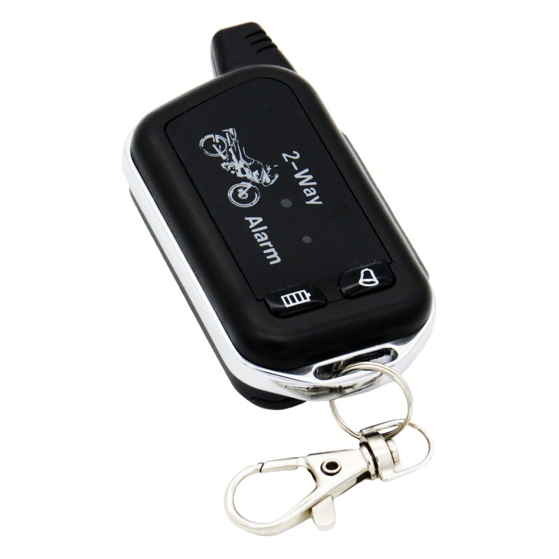 Motocicleta de dos vías de alarma antirrobo con arranque apagado doble flash coche ajuste de la sensibilidad de control remoto de alarma de vibración