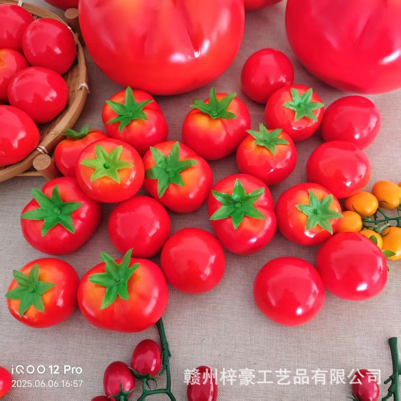 仿真蔬菜模型批发假泡沫西红柿摆件装饰摆设假番茄道具千禧果教具|undefined
