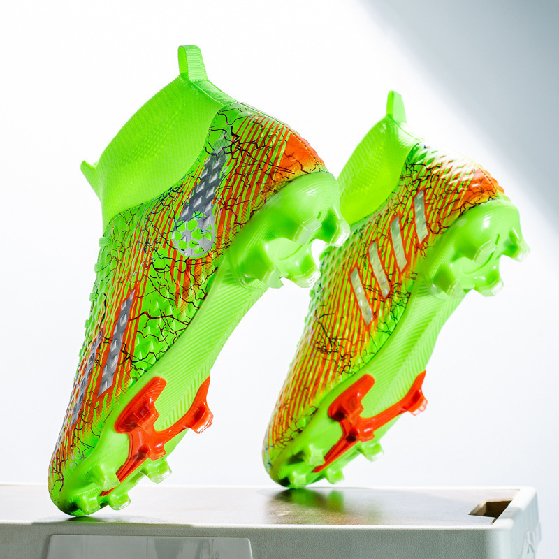 Scarpa da calcio alta per ragazzi e ragazze con prato artificiale rotto AG scarpe da allenamento per studenti giovani in pelle con unghie_voghion.com