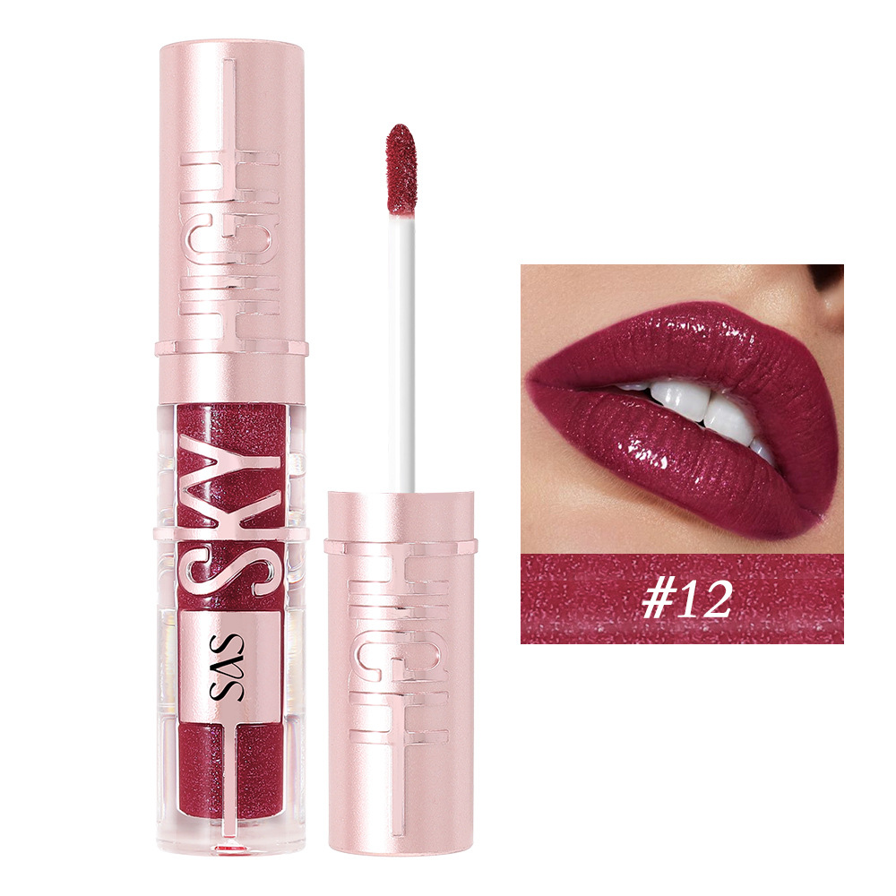 SAS venta al por mayor transfronteriza venta caliente espejo impermeable brillo de labios con luz de agua esmalte de labios nacarado hidratante SAC152