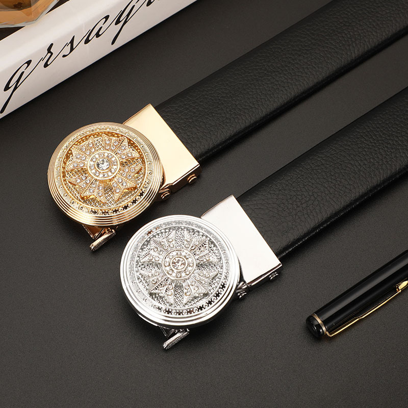 現貨批發男士皮帶時來運轉自動扣年輕人商務潮流褲帶網紅腰帶3.5