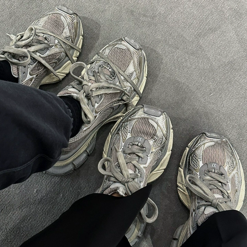 Paris 3XL цвета шампанского, потертые туфли для папы Putian, высококачественная повседневная спортивная обувь на толстой подошве для мужчин и женщин, пары