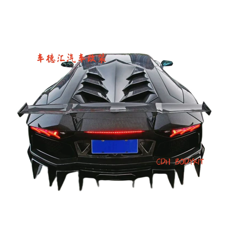 Комплект заднего антикрылья из карбонового волокна для Lamborghini Aventador LP700 DMC, фиксируемый wing wind