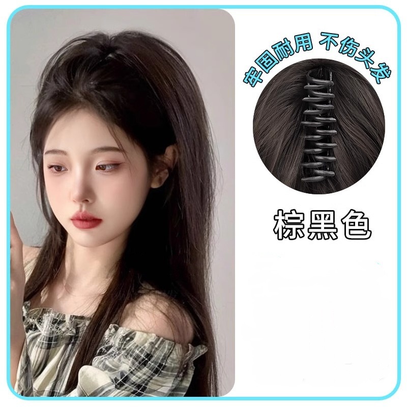 Bola de cabeza peluca femenina desordenado updo pelo anillo natural esponjoso flor corsé pollo nido cabeza peluca anillo espalda Cabeza pelo bolsa