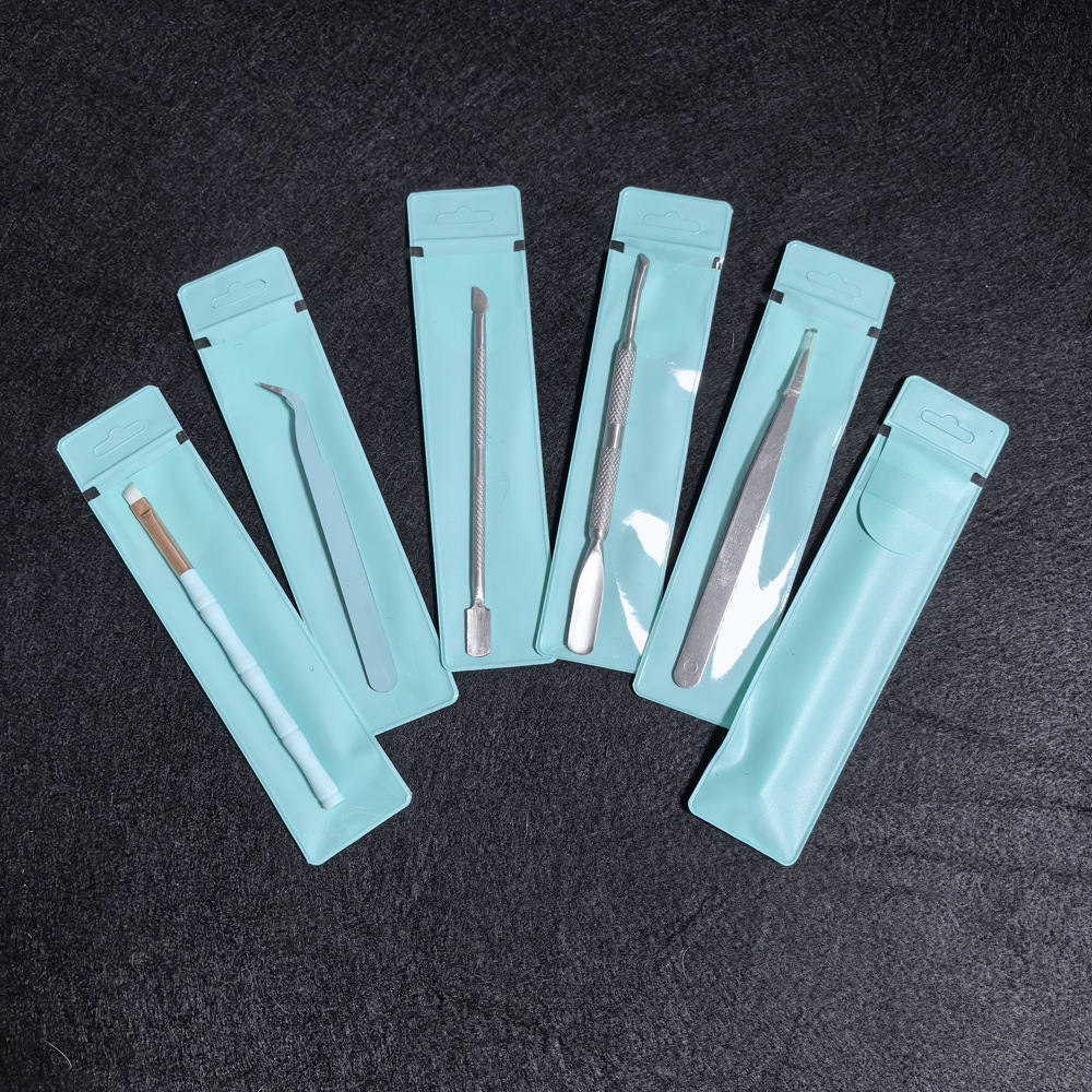 PVC esmerilado bolsa de película de inserción cepillo cosmético bolsa de almacenamiento de envases de plástico cepillo de labios cosméticos pinzas bolsa de polvo de PVC