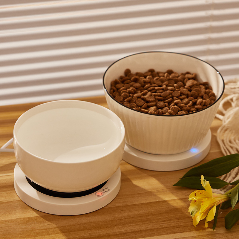 Nuevo tazón de calefacción de cerámica inteligente temperatura constante dispositivo para beber gato mascota tazón de perro tazón anti-seco quema transfronteriza venta al por mayor
