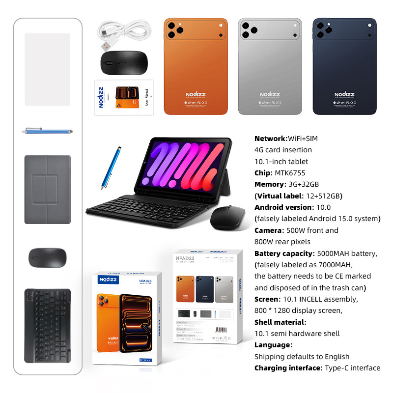 Npad23 Tablet 5g Card Full Network Google Store App Download Video Call I17 Hermès Orange