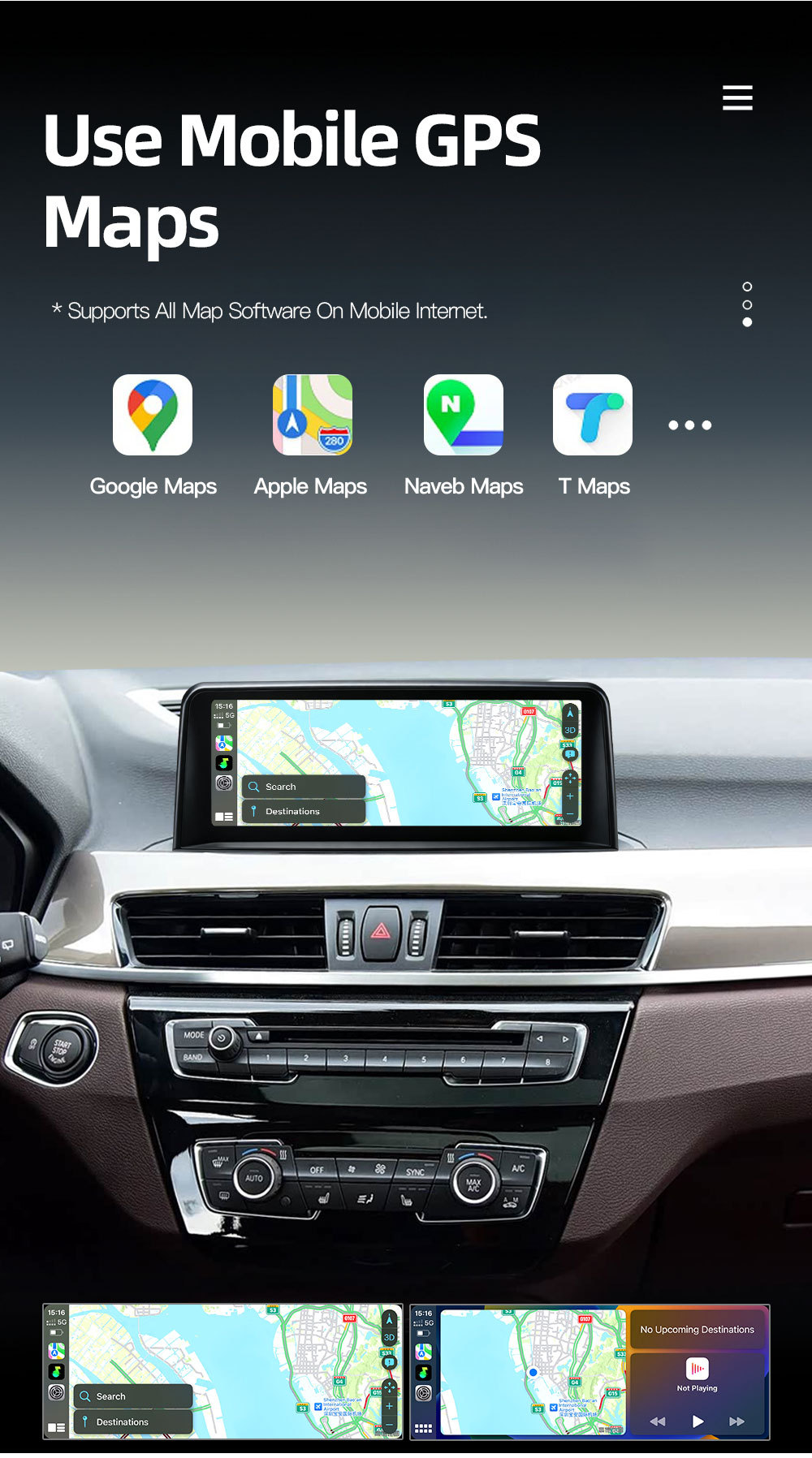 Suitable for Bmw X1 F48 F49 X2 F39 Car Central Control Large Screen Gps Navigation All-In-One Player