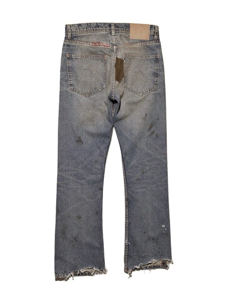 Men's Clothing Heavyweight Flared Jeans With Distressed Corduroy Patches, Washed And Styled Slim Fit And Casual Look._mkmklike.com