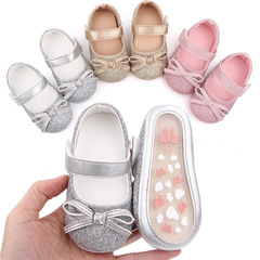Summer and Autumn New Flash Powder Butterfly Knot Princess Shoes with Rubber Soles for Baby Girls Learning to Walk Wholesale Total 2572