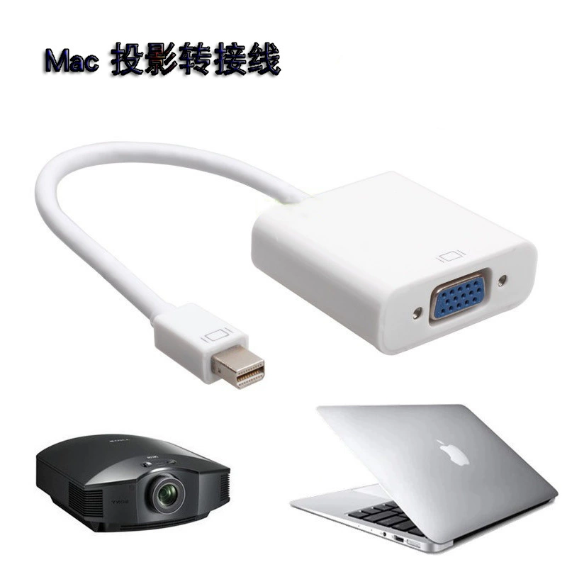 Преобразователь MiniDP в VGA 1080p, Thunderbolt / mini DP в VGA, подключение ноутбука