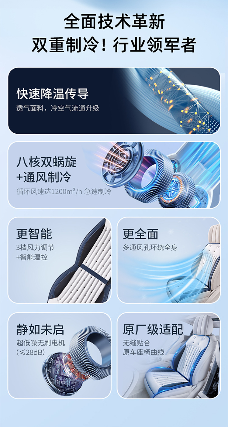 New Mercedes-Benz Special Ventilation and Refrigeration Car Cushion Multifunctional Air Conditioning Pad Automatic Start and Stop Cool Mat Summer Special