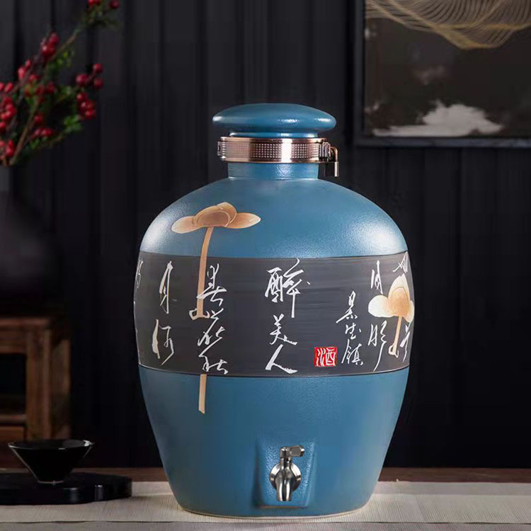 景徳鎮は陶磁器の酒壇を手作業で彫刻して30斤の50斤を入れて酔っ払い美人の家庭用密封の貯蔵瓶の空白の酒壺を詰めます。|undefined